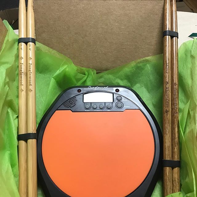 Electronic Drum Pad with Two Pairs of Sticks